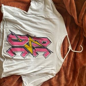 AC/DC large oversized cropped top